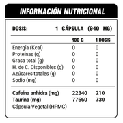 CAFEÍNA Y TAURINA 940mg
