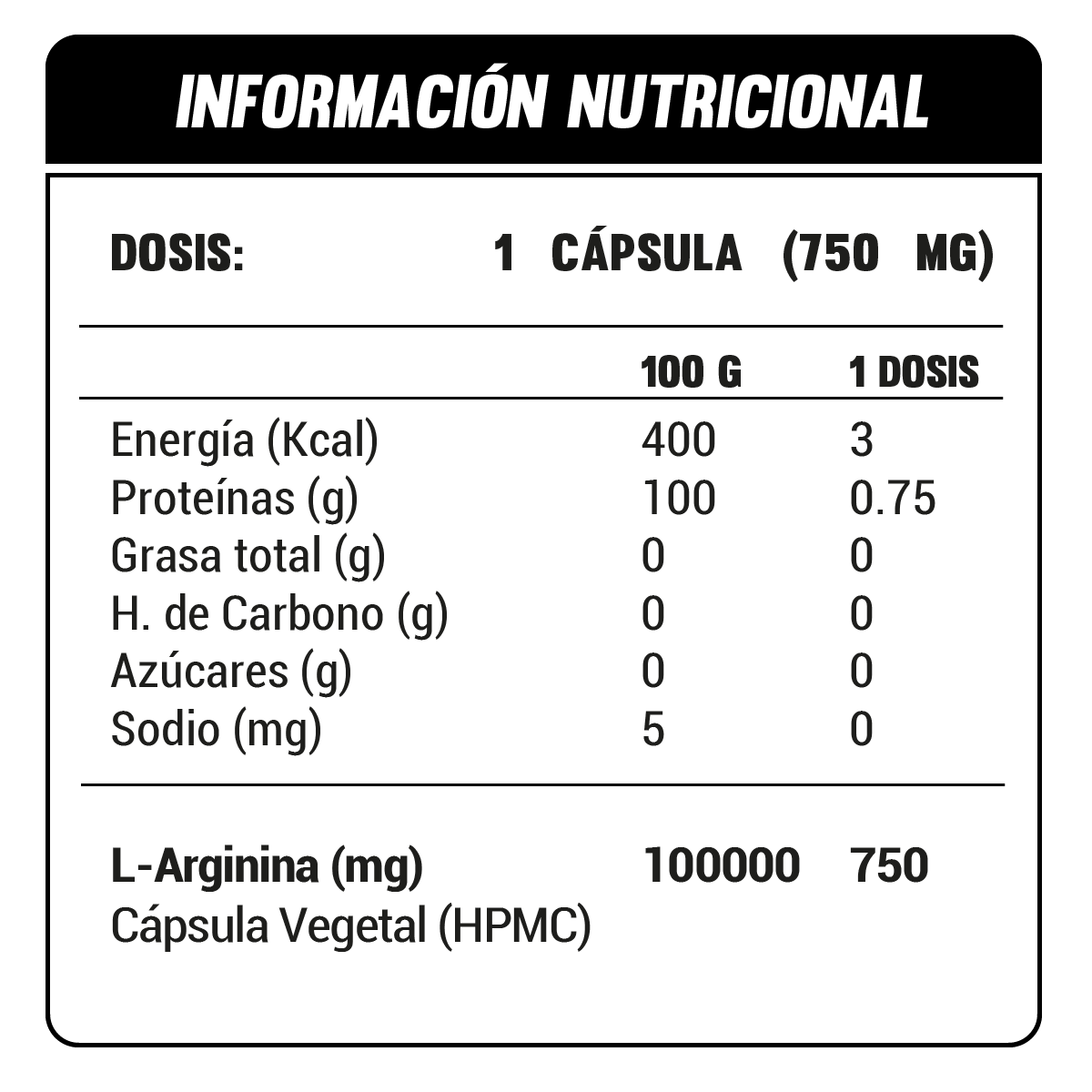 L-ARGININA 750mg