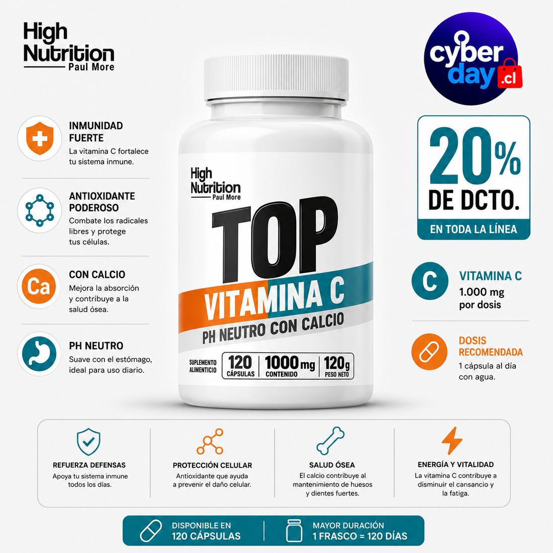 VITAMINA C PH NEUTRO CON CALCIO 1000mg