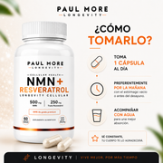 NMN + Resveratrol Celullar Health Longevity 60 Caps